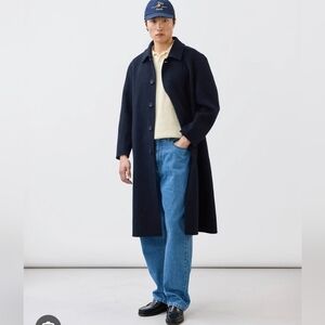 Coppley 100% Pure Cashmere Mens 3/4 Black Trench Coat Size 42